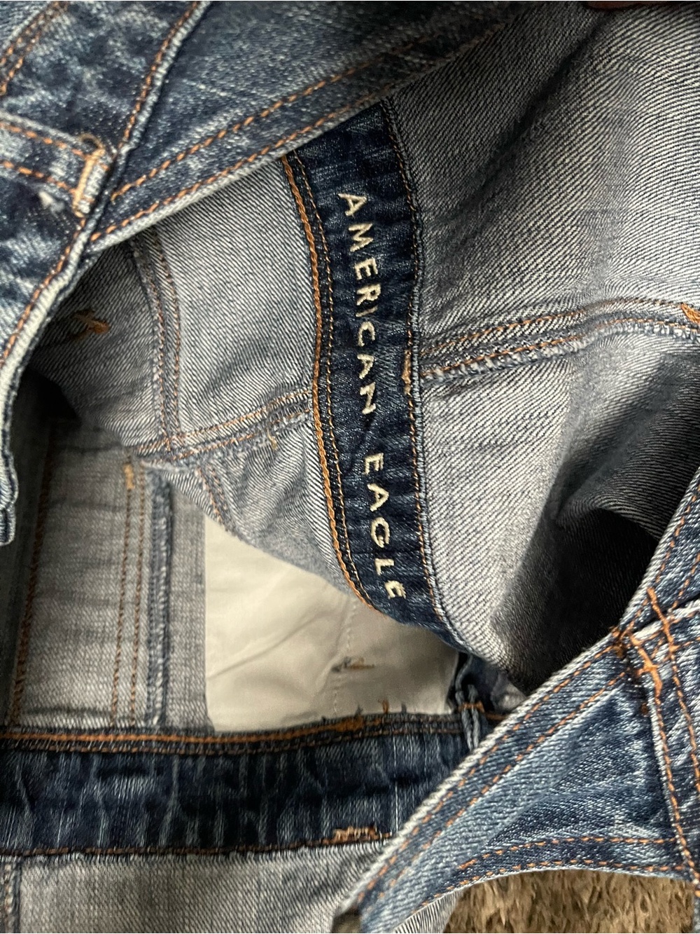 American Eagle Outfitters Distressed Denim Short Overalls - Blue - Picture 9 of 11